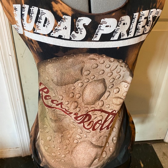 Custom Bleach Distress Judas Priest Rocka Rolla T - Picture 8 of 8